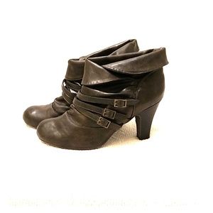 Brown Heeled Ankle Booties